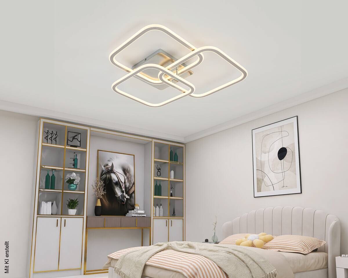Nolo LED-Deckenleuchte Thrice nickel Satiniert Alu B/H/L: ca. 54x10x58 cm