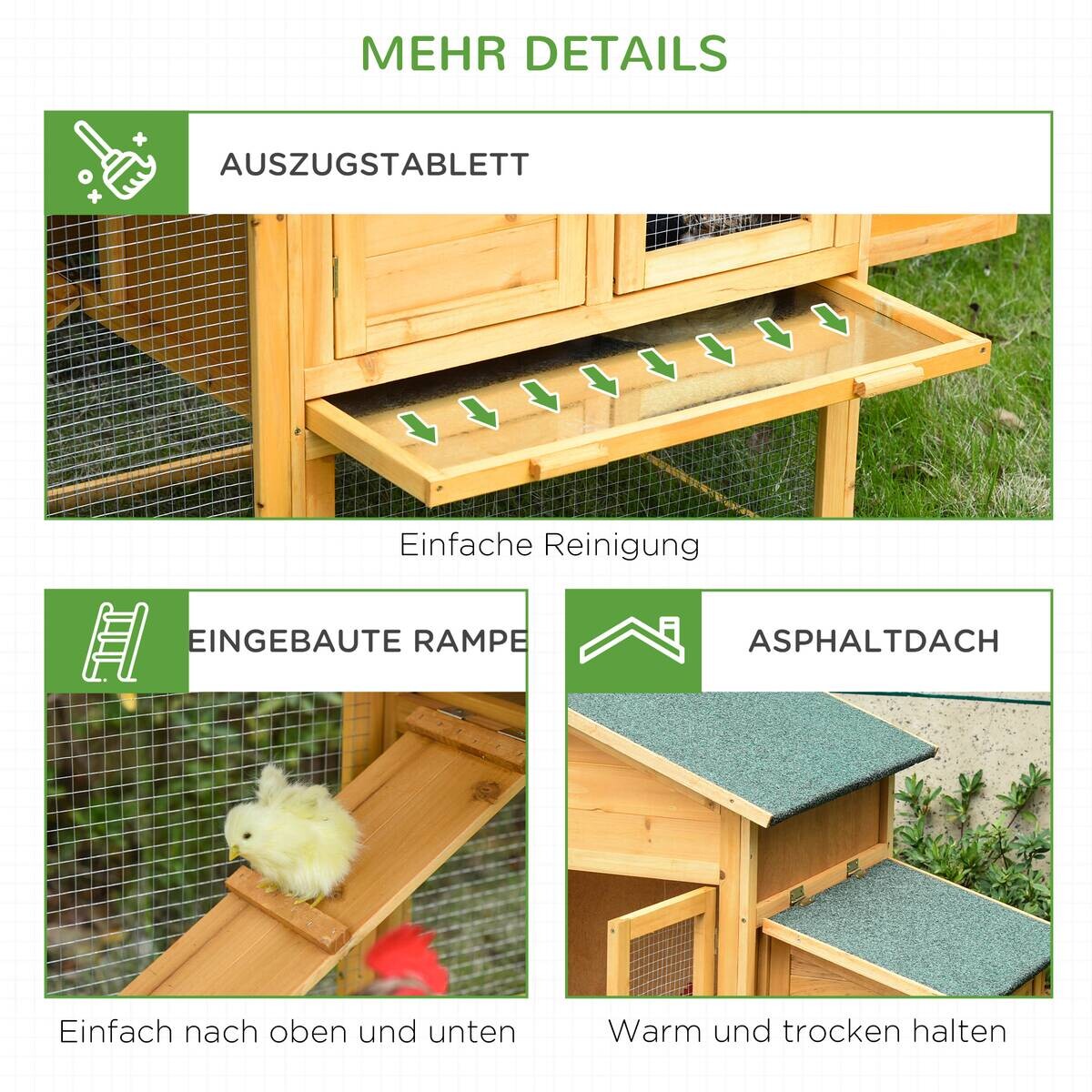 PawHut Stall grün Holz B/H/L: ca. 75x168x103 cm