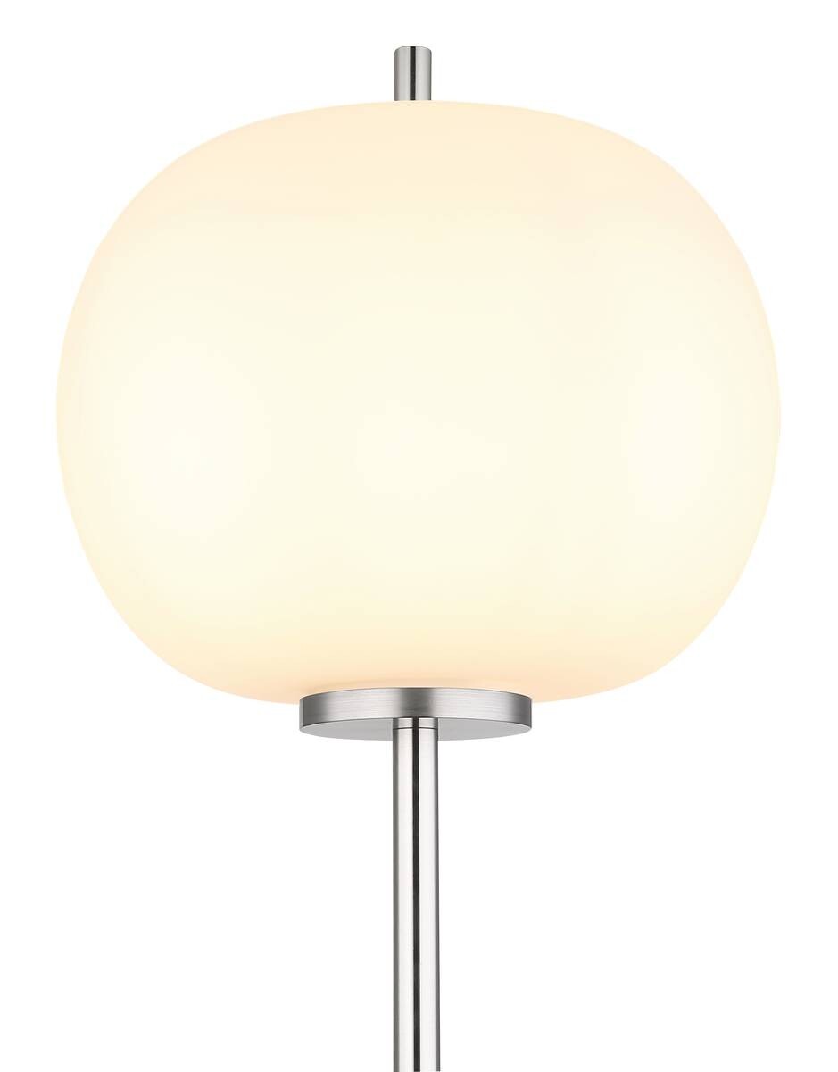 GLOBO Stehlampe nickel matt Glas Metall H/D: ca. 160x30 cm 1 Brennstellen