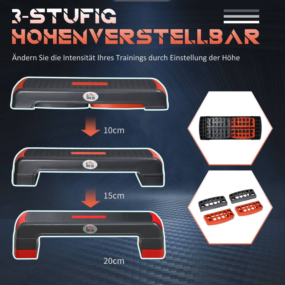 HOMCOM Fitness-Zubehör rot Polypropylen B/H/L: ca. 28x78x20 cm