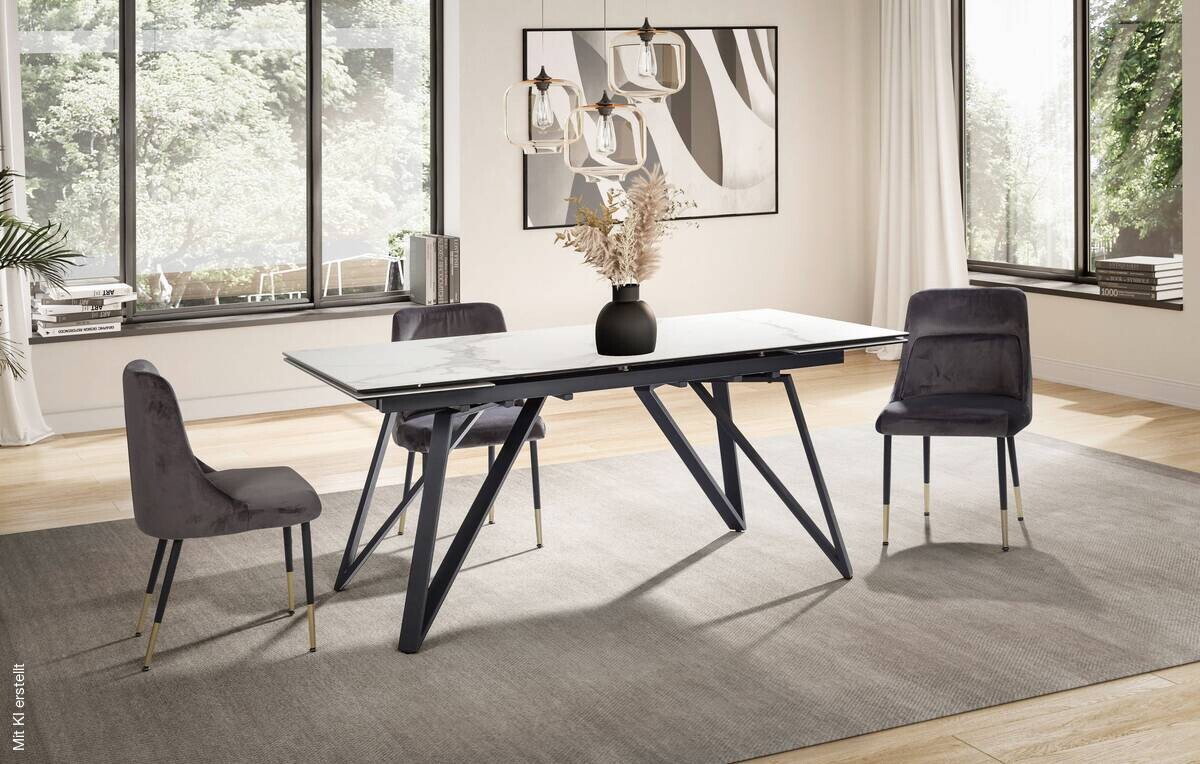Esstisch weiß Marmor Optik B/H/T: ca. 180x76x95 cm