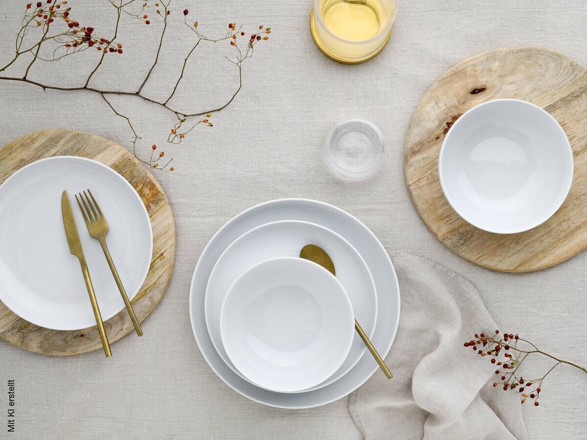 CreaTable Teller-Set Allround Weiss weiß Porzellan