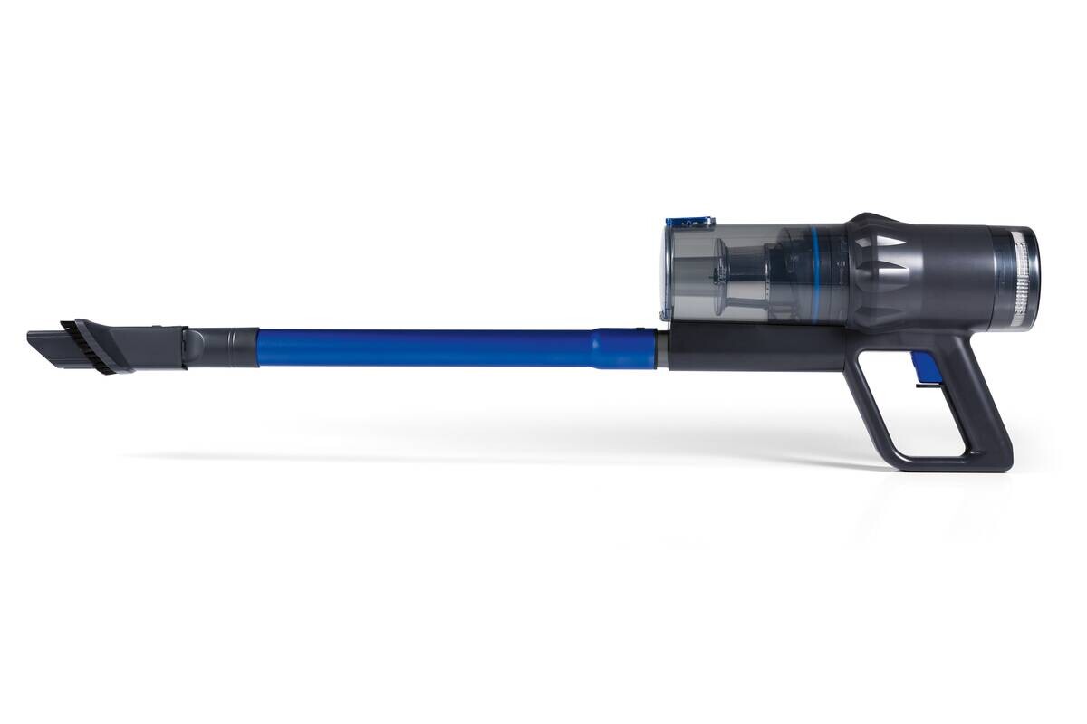 CLEANmaxx Akku-Staubsauger blau grau B/H/L: ca. 18,1x24,5x39,5 cm