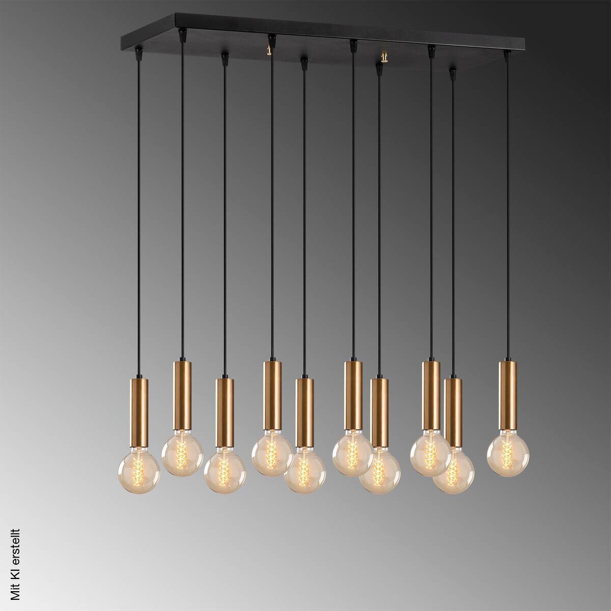 Opviq Pendelleuchte bronze B/H/T: ca. 75x136x24 cm E27 10 Brennstellen