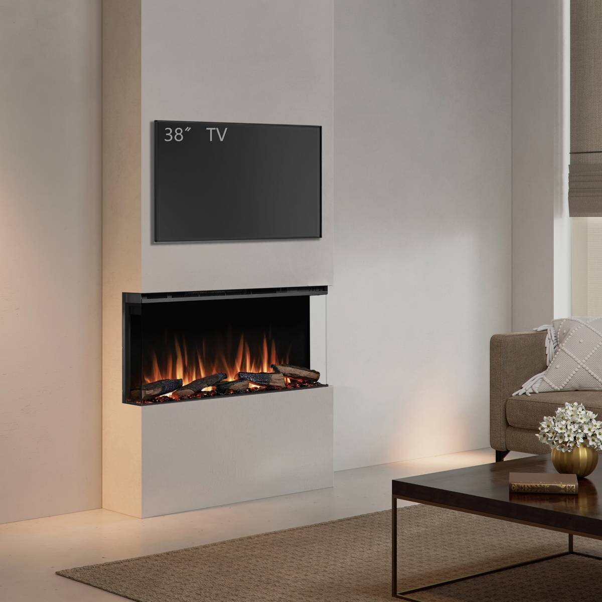 Balderia Elektrischer-Kamin EF407A Athena 36" B/H/T/L: ca. 92,8x49,5x21x92,8 cm