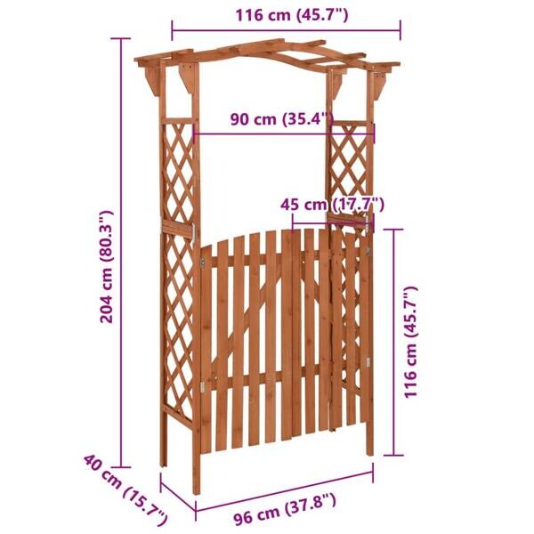 Pergola braun B/H/L: ca. 204x116x40 cm