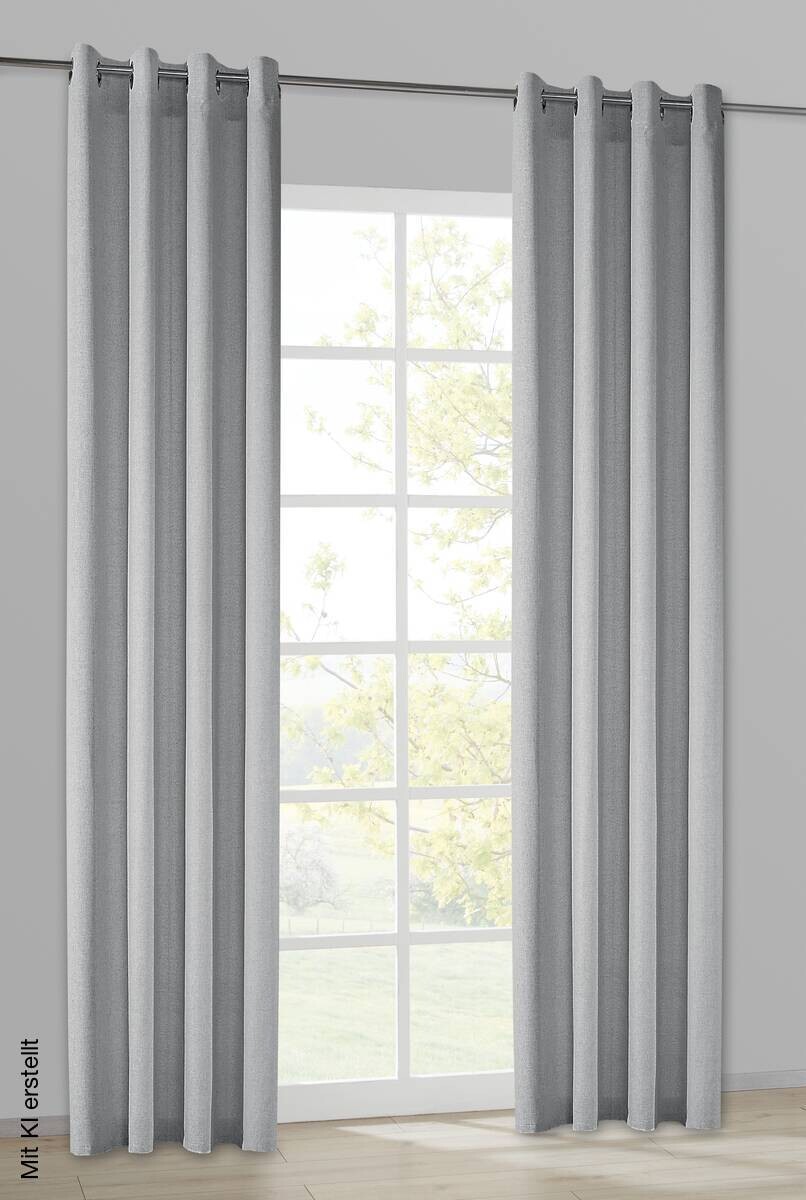 Ösenvorhang Sevilla dunkelgrau B/L: ca. 135x245 cm