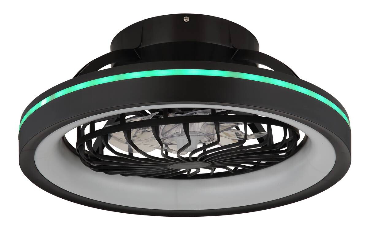 GLOBO LED-Deckenventilator DEANNE 3665 Opal schwarz H/D: ca. 20x48 cm max. 40 W