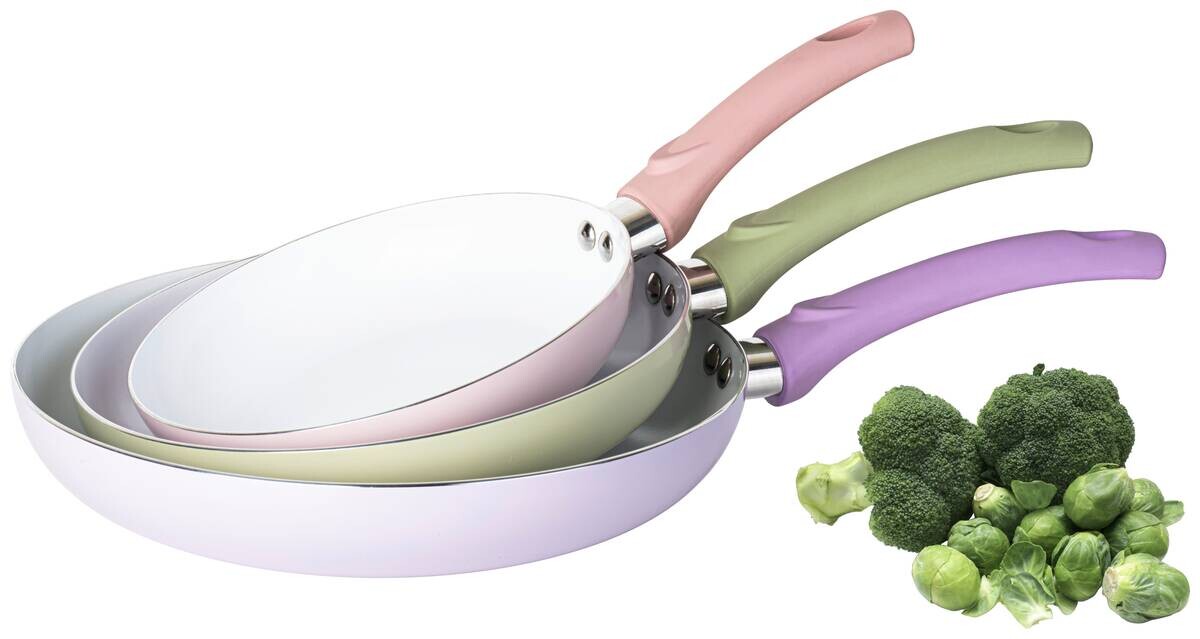 Pfannenset rosa Aluminium 3 tlg.