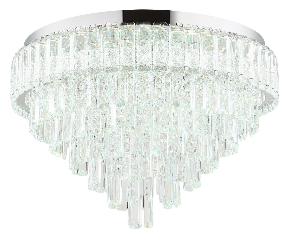 GLOBO LED-Deckenleuchte CRYSTALIA Edelstahl H/D: ca. 40x59 cm 1 Brennstellen