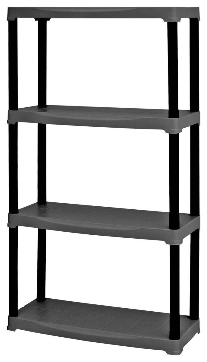 Kunststoffregal schwarz Kunststoff B/H/T: ca. 70x133x30 cm