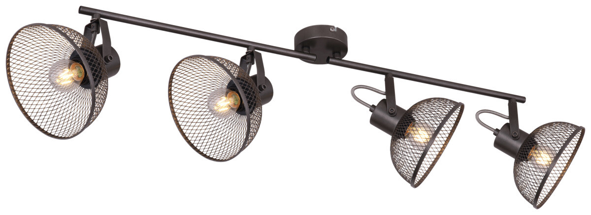 GLOBO Spotbalken Moniga Chrom dunkelgrau Metall B/H/T: ca. 93,6x20,8x16 cm E27 4 Brennstellen