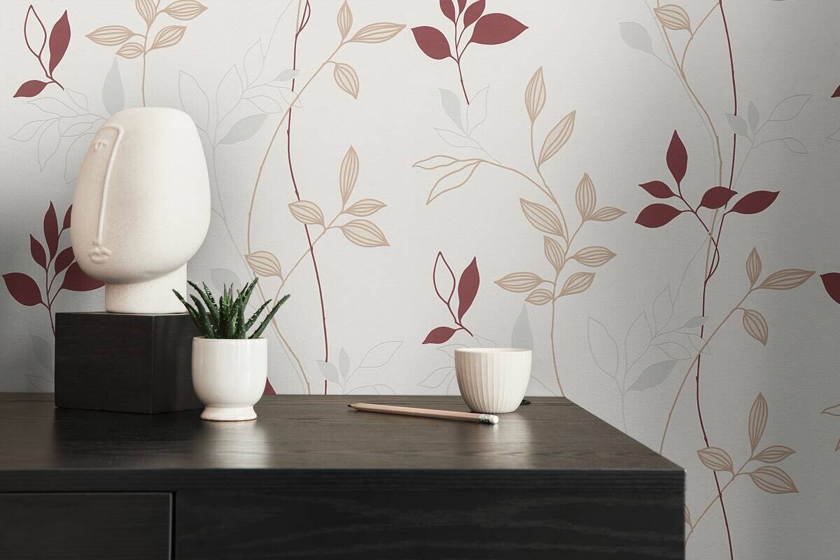 A.S.Creation Vliestapete rot beige B/H/D: ca. 53x1005x9,6 cm