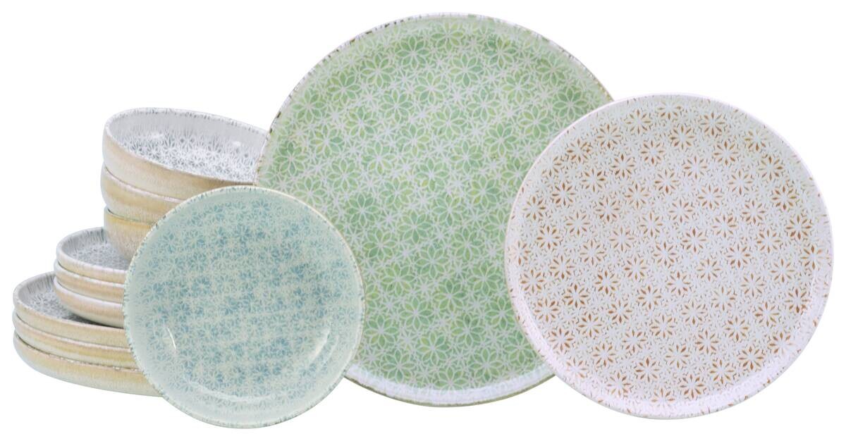 CreaTable Tafelservice Uno bunt Steinzeug 12 tlg.
