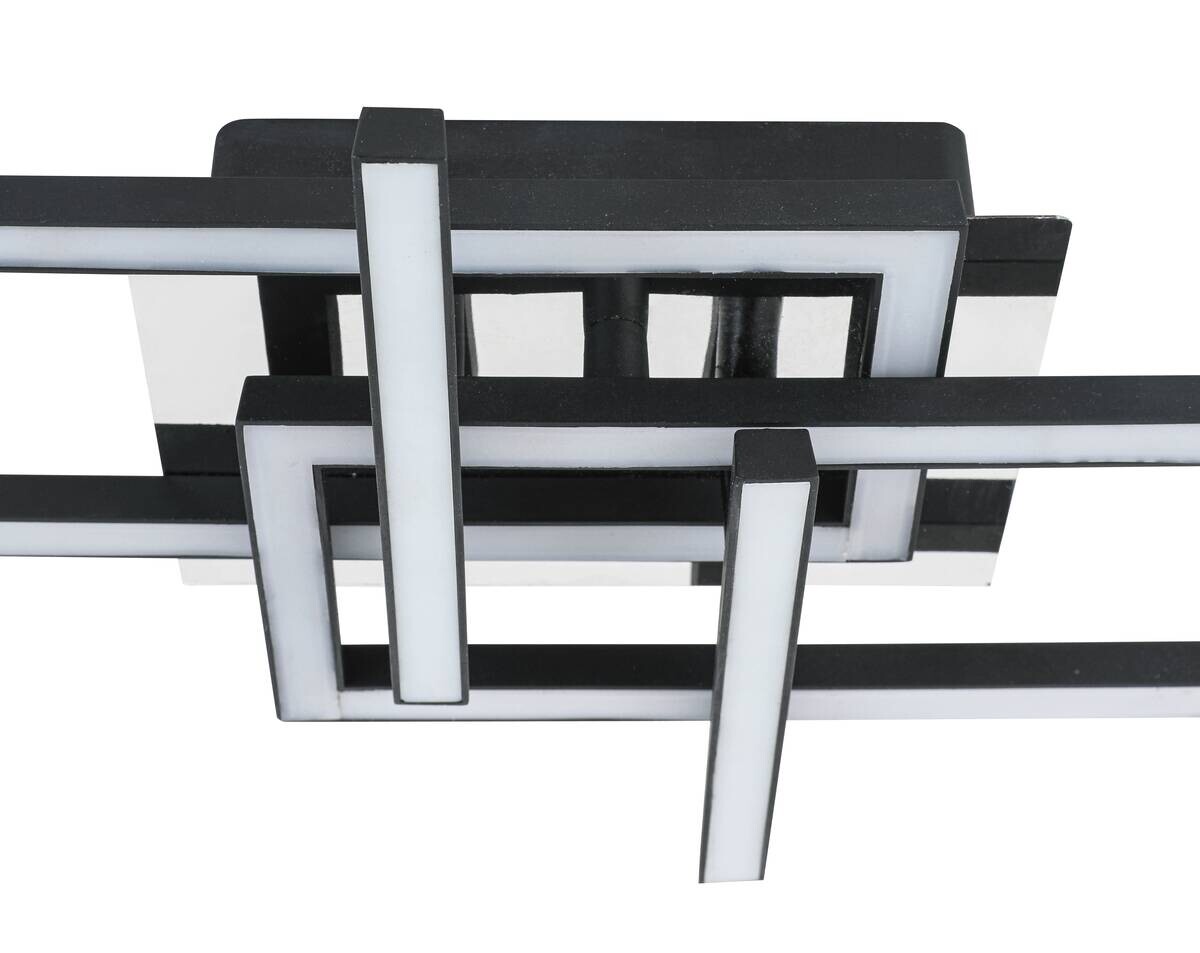 Nolo LED Deckenleuchte Harald schwarz Chrom Kunststoff Metall B/H/L: ca. 28,5x7x42 cm 1 Brennstellen