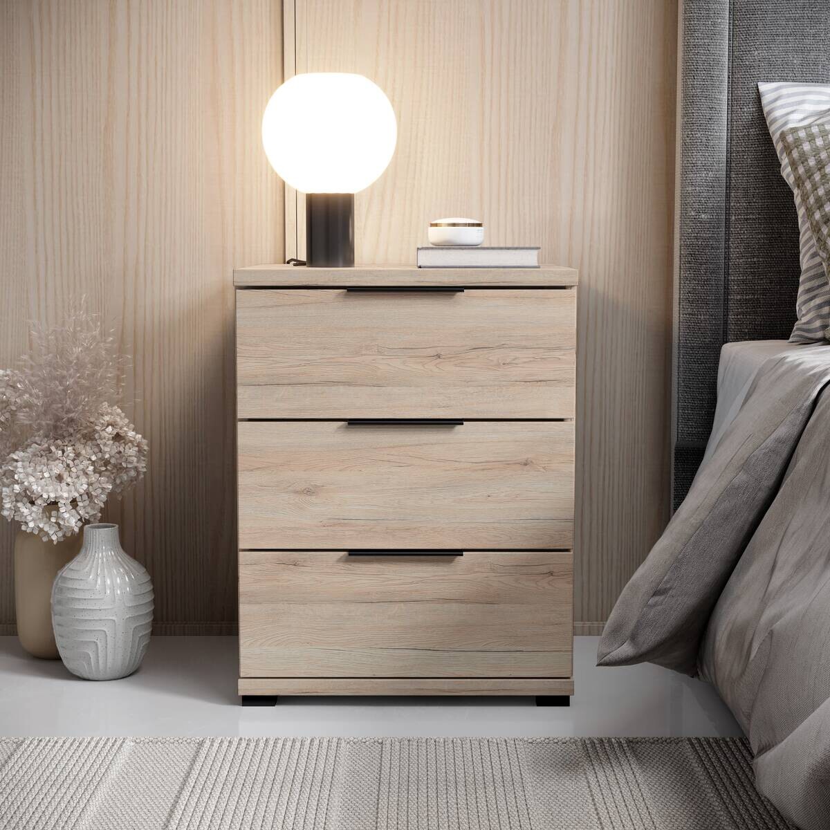 Nachtkonsole Salermo Eiche San-Remo Nachbildung B/H/T: ca. 46x61x42 cm