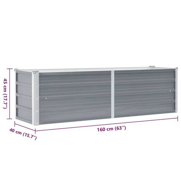 Hochbeet grau Stahl B/H/L: ca. 40x45x160 cm