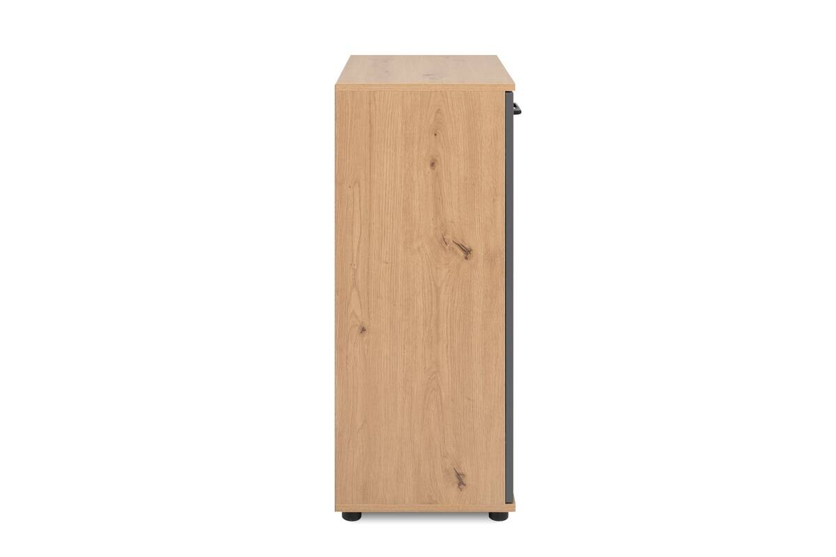 Kommode Kerry 01B Eiche Artisan Nachbildung anthrazit B/H/T: ca. 60x85x35 cm