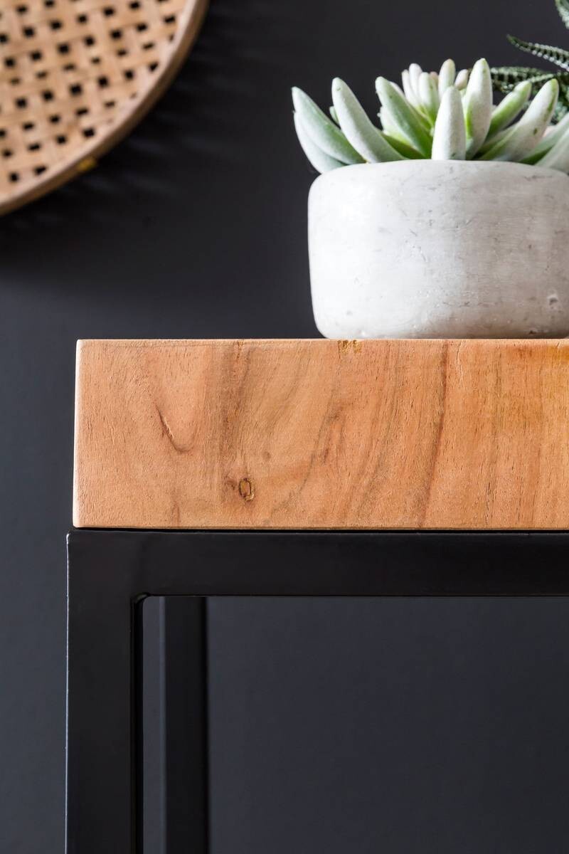 Beistelltisch braun Holz B/H/T: ca. 30x97x30 cm