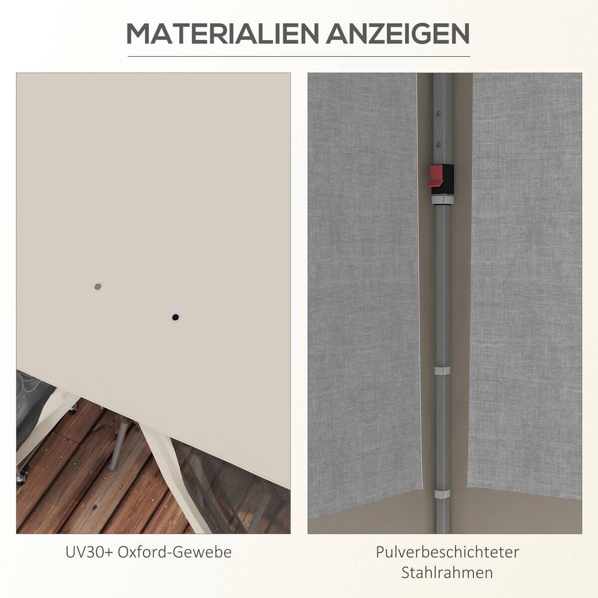 Outsunny Pavillon beige Polypropylen B/H/L: ca. 297x297x287 cm