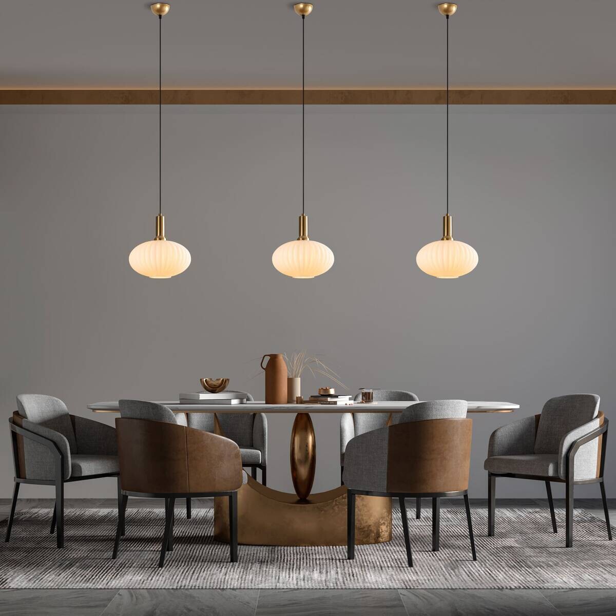 Opviq Pendelleuchte Asker-15181 gold Metall Glas B/H/T/L/D: ca. 30x118x30x30x30 cm E27 1 Brennstellen