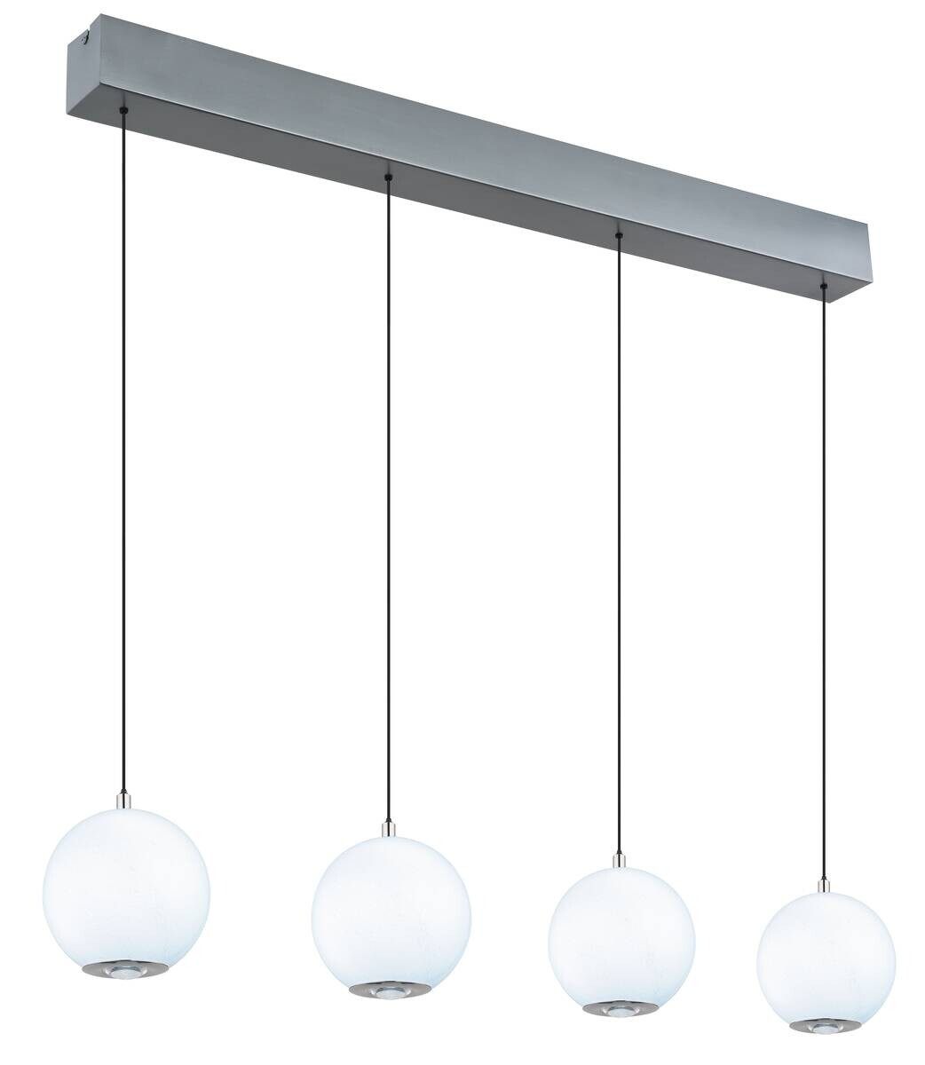 GLOBO Pendelleuchte grau Opal Metall Glas B/H/T/L: ca. 15x150x99x99 cm 1 Brennstellen