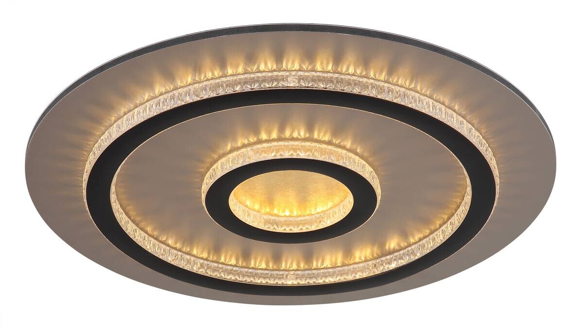 GLOBO LED-Deckenleuchte mattschwarz klar gold Kunststoff Metall H/D: ca. 5,5x45 cm 1 Brennstellen