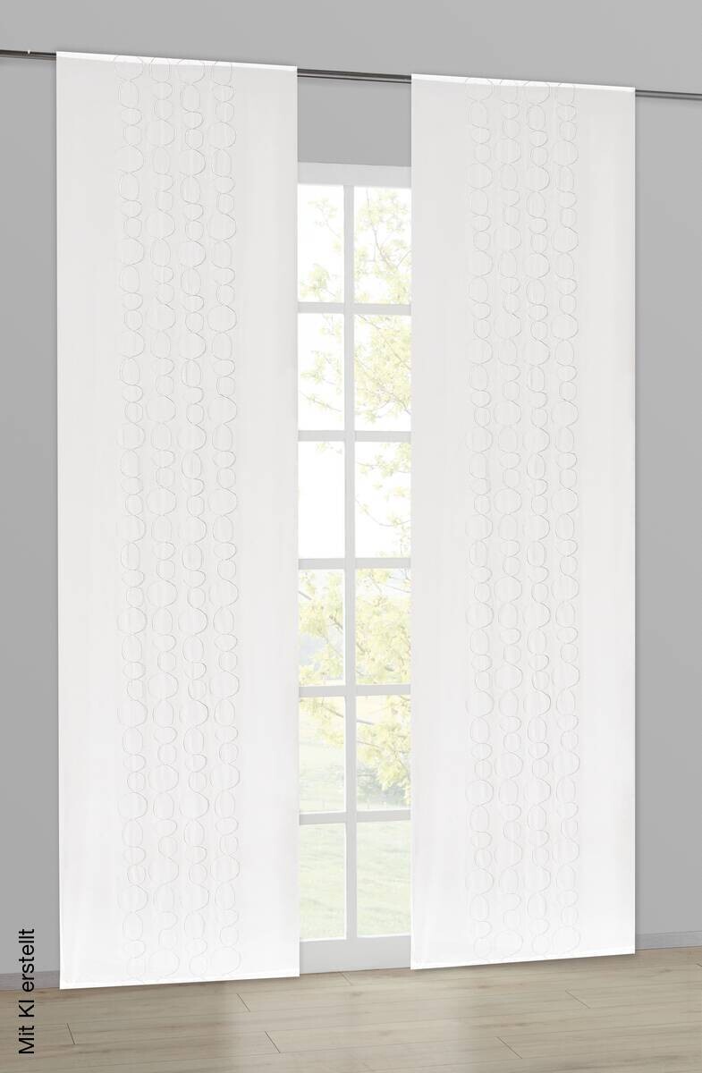 Schiebevorhang Kelsey weiß B/L: ca. 60x245 cm