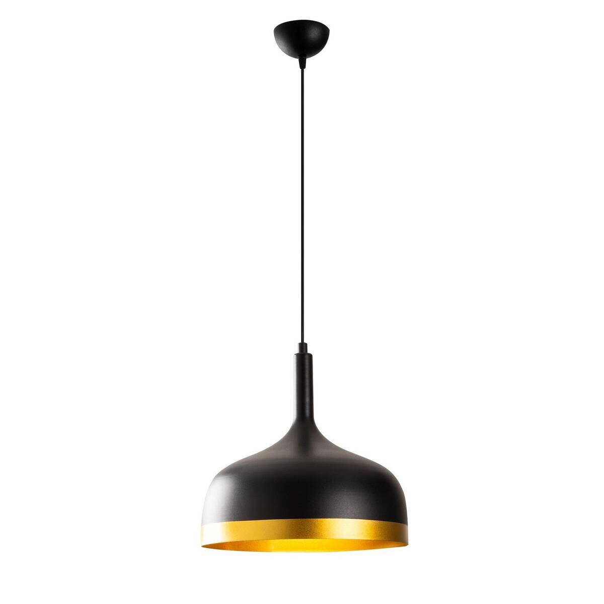 Opviq Pendelleuchte schwarz gold B/H/T: ca. 30x128x30 cm E27 1 Brennstellen