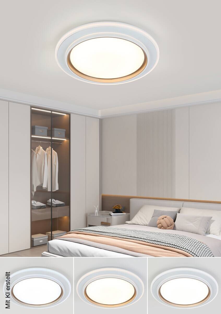 Nolo LED-Deckenleuchte Disc silber Kunststoff B/H/T: ca. 46x46x5 cm