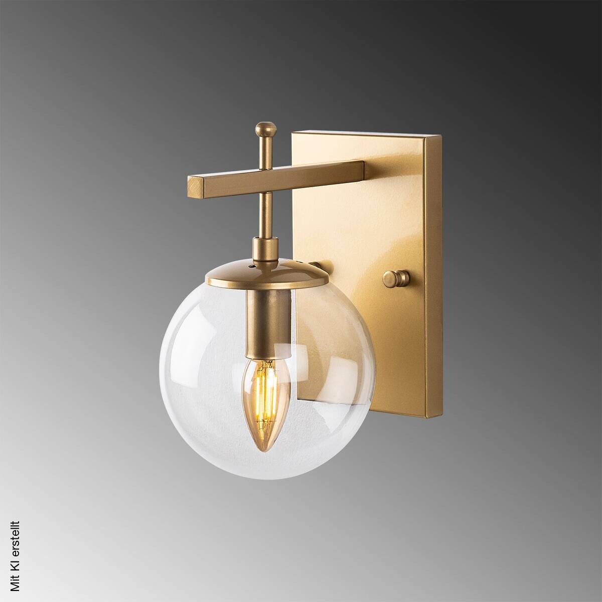 Opviq Wandleuchte gold Metall Glas B/H/L: ca. 20x15x15 cm E14 1 Brennstellen
