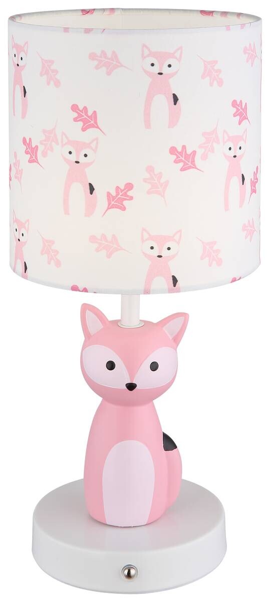 GLOBO Tischleuchte pink weiß Textil Metall Keramik H/D: ca. 33,5x15 cm 1 Brennstellen