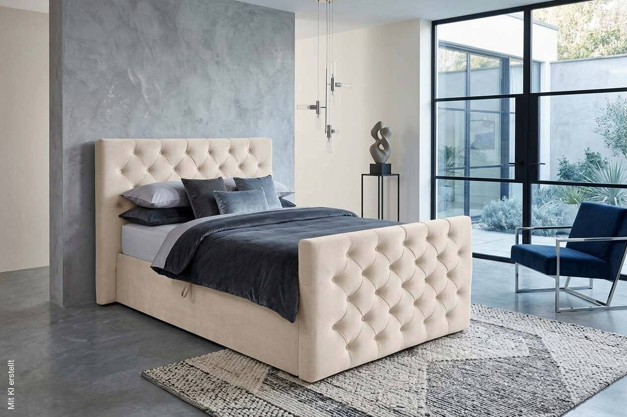 Boxbett Glow creme Liegefläche B/L: ca. 140x200 cm