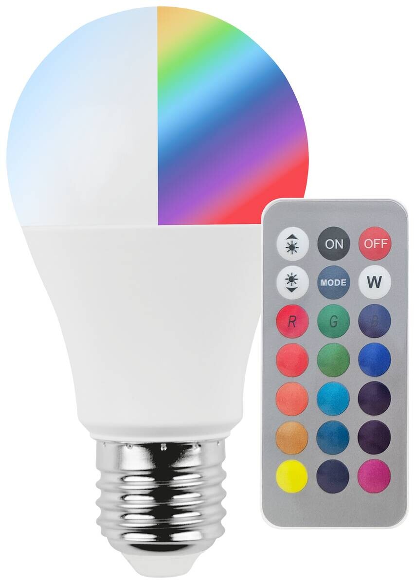 Blulaxa LED-Leuchtmittel RGB + CW dimmbar mit Fernbedienung 50985 E27
