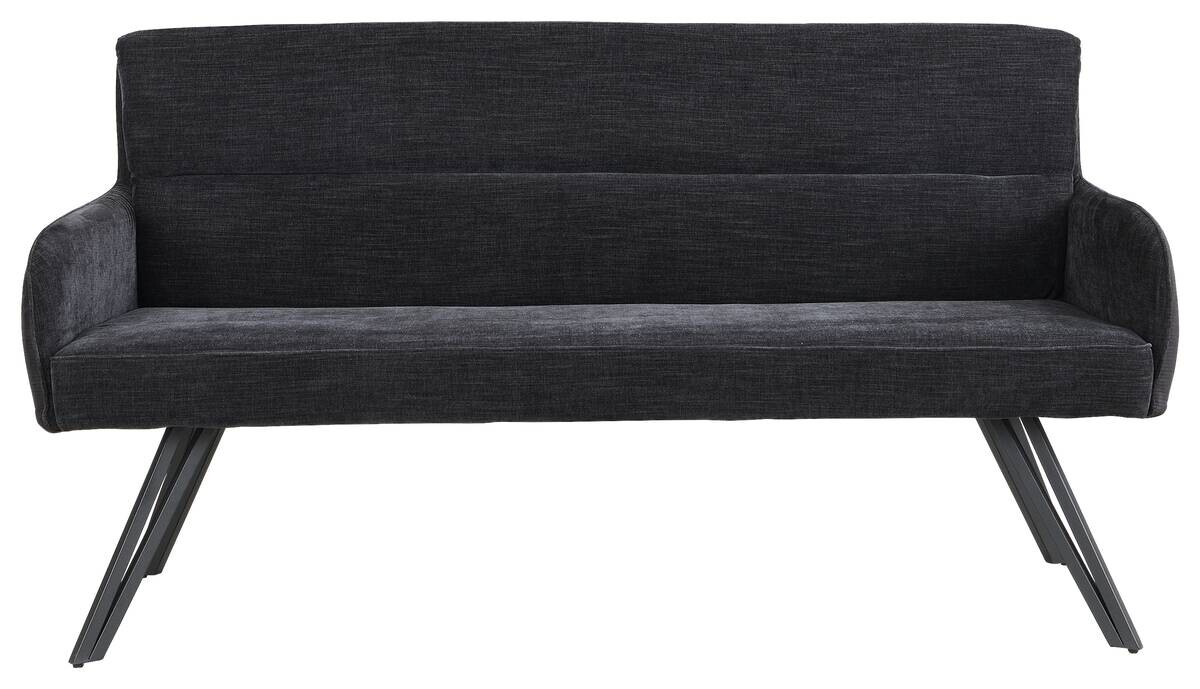 Sitzbank TINO schwarz Metall Microfaser B/H/T: ca. 160x94x67 cm