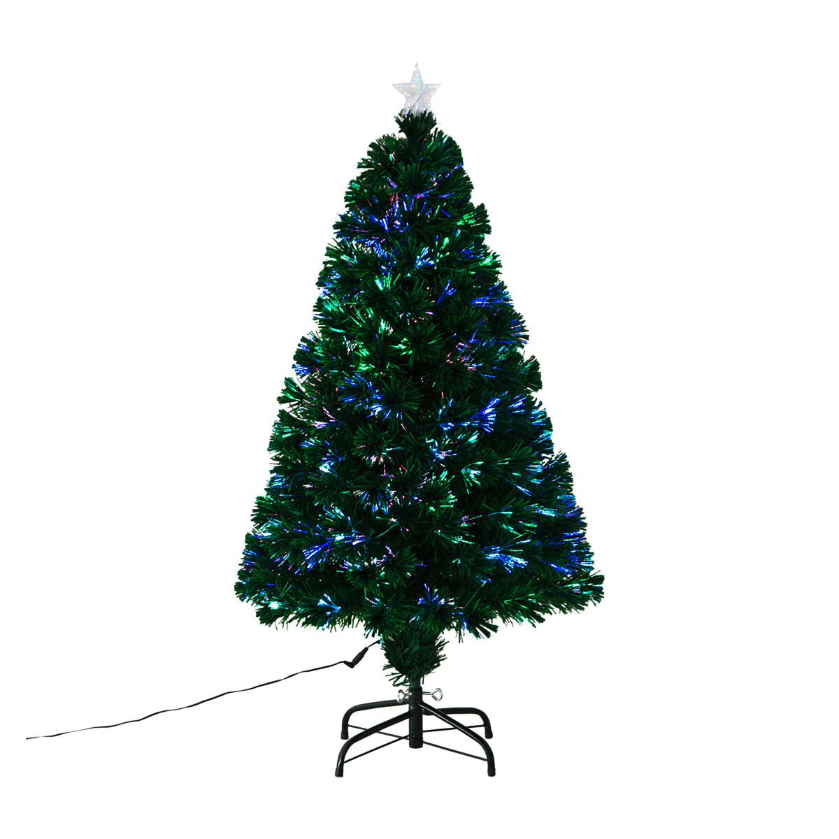 HOMCOM Weihnachtsbaum grün Metall H/D: ca. 120x60 cm