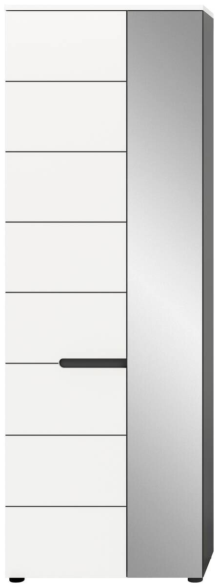 Garderobenschrank Canu basaltgrau Nachbildung weiß B/H/T: ca. 65x190x37 cm