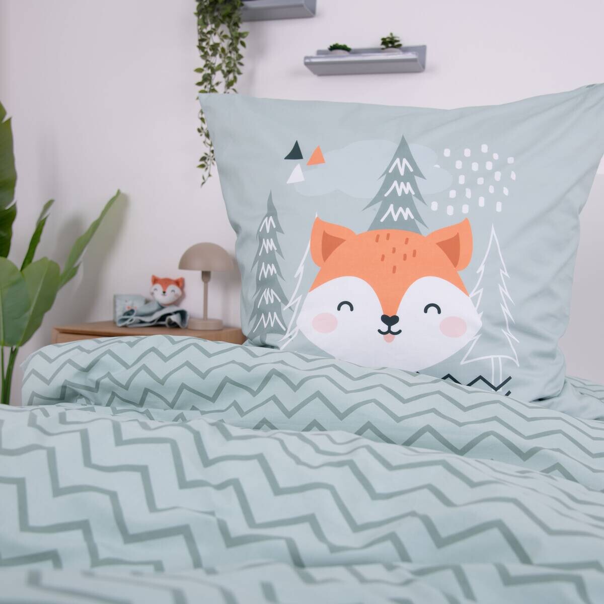 Baumwoll Bettwäsche Nordic Forest grün Baumwolle