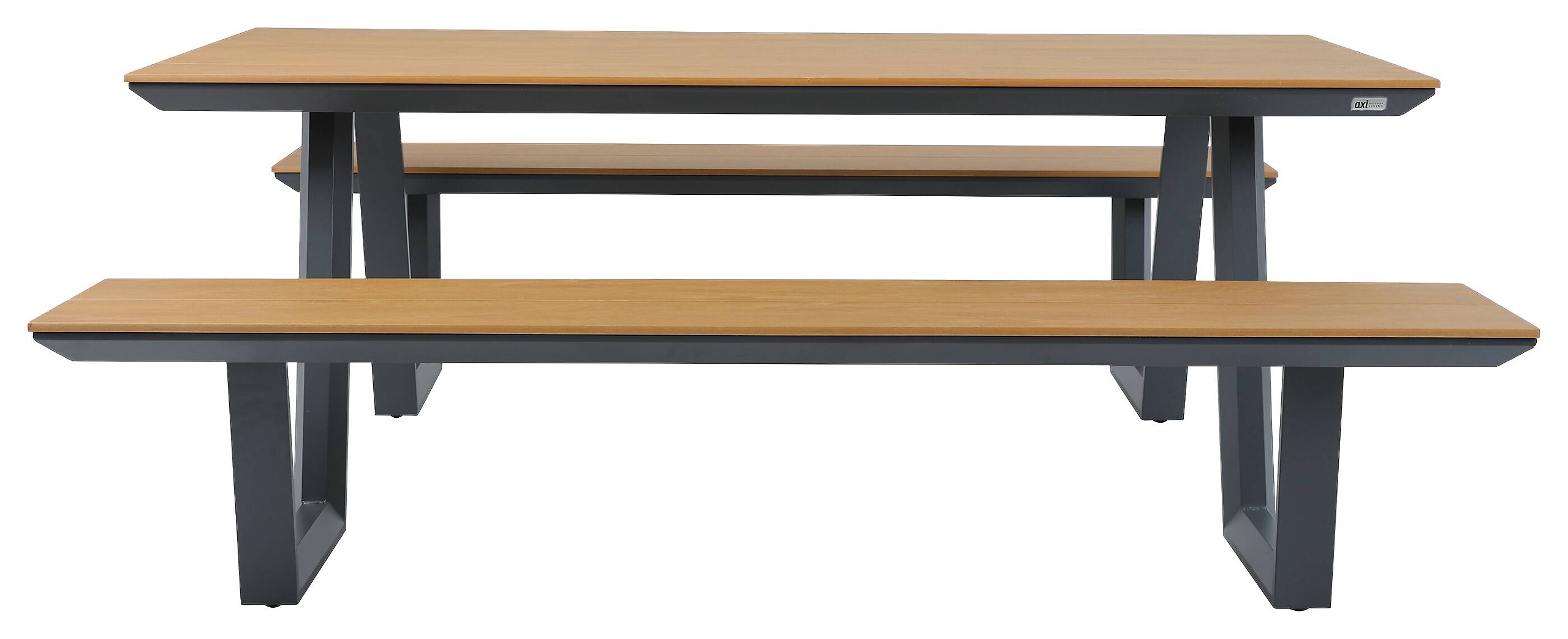 AXI Outdoor Living Picknicktisch Nori braun Metall B/H/L: ca. 190x75x200 cm