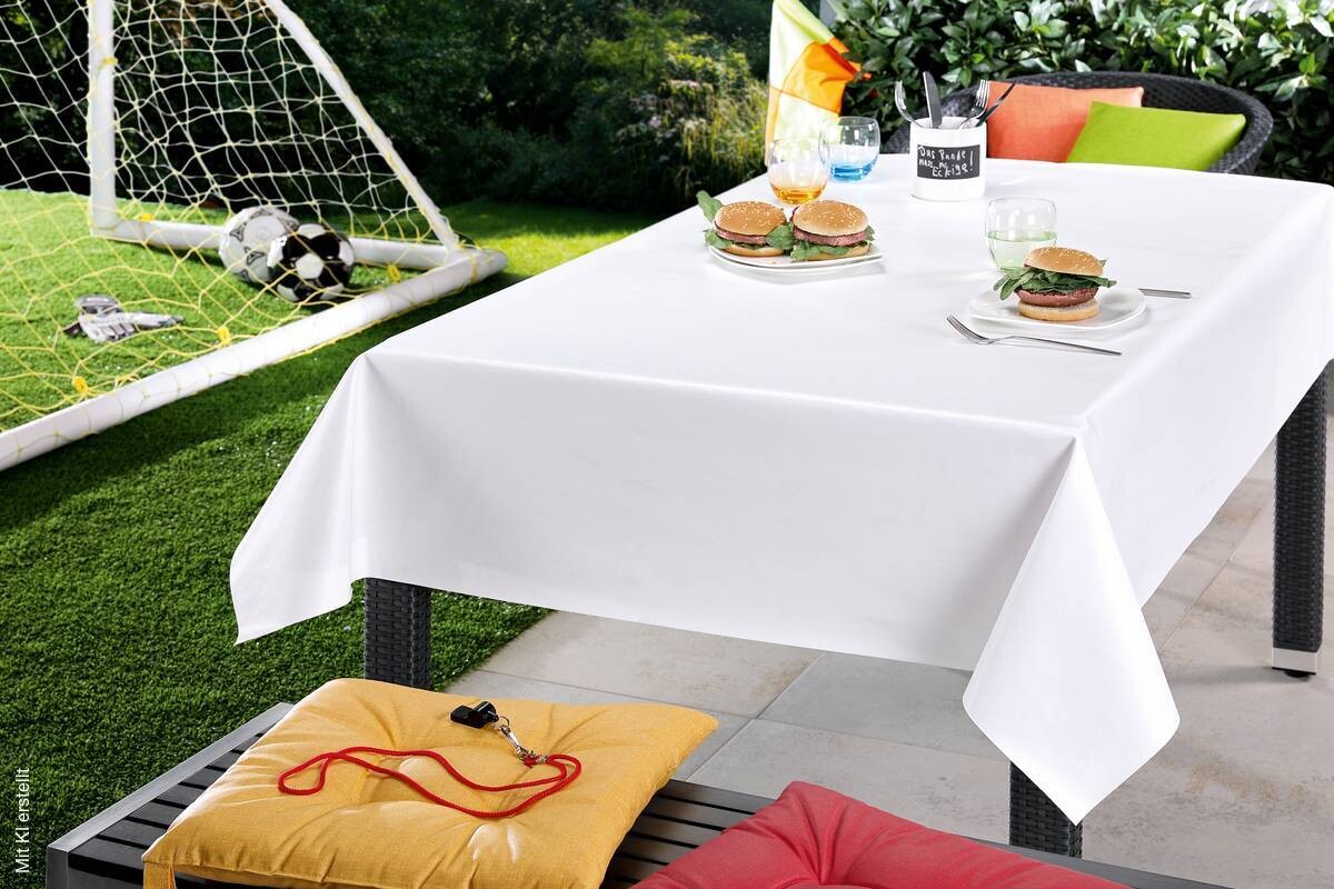 Milano Abwaschbarer Tischbelag Glanz uni weiß 100% Polyvinylchlorid B: ca. 140 cm