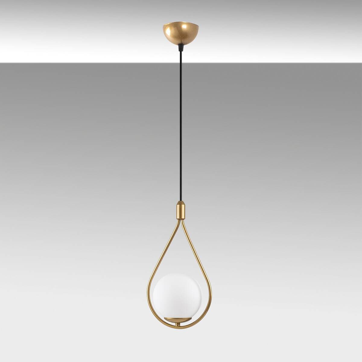Opviq Pendelleuchte Mudon gold Glas B/H/T/L/D: ca. 15x136x15x15x15 cm E27 1 Brennstellen