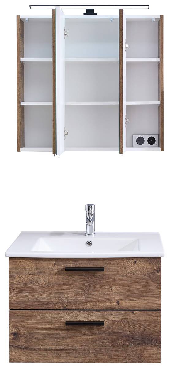 Badezimmer-Set Quickset 374 Eiche Ribeck Nachbildung B/H/T: ca. 75x200x45 cm