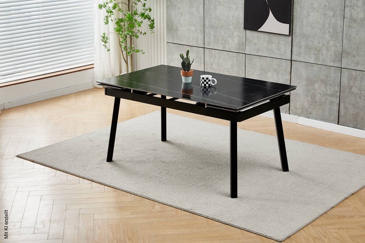 Esstisch Bilbao anthrazit Keramik Optik B/H/T: ca. 150x75x90 cm