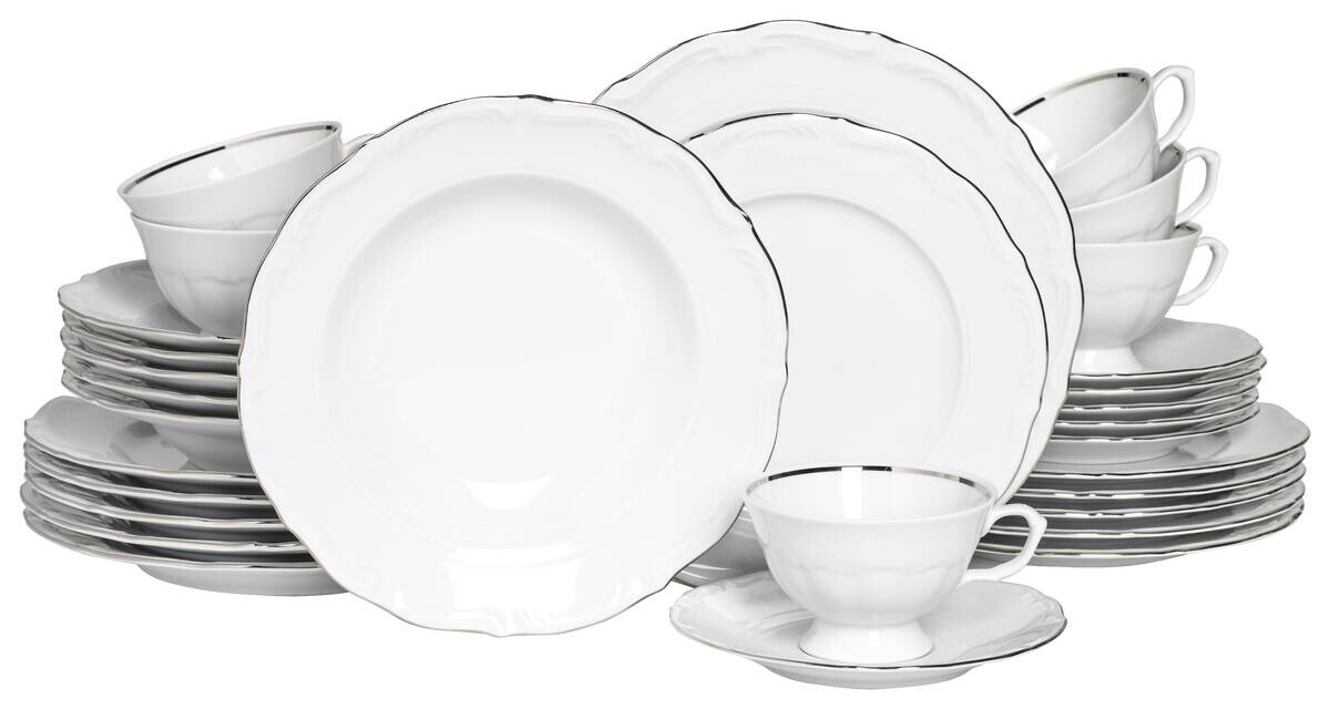 CreaTable Tafelservice Maria Theresia platin Porzellan 30 tlg.
