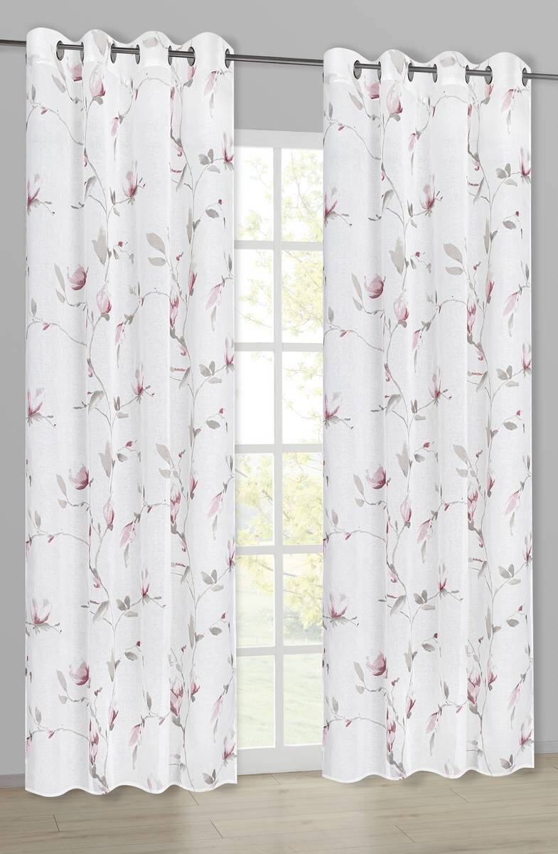 Happy Home Ösenvorhang Blumen rosa B/L: ca. 145x245 cm