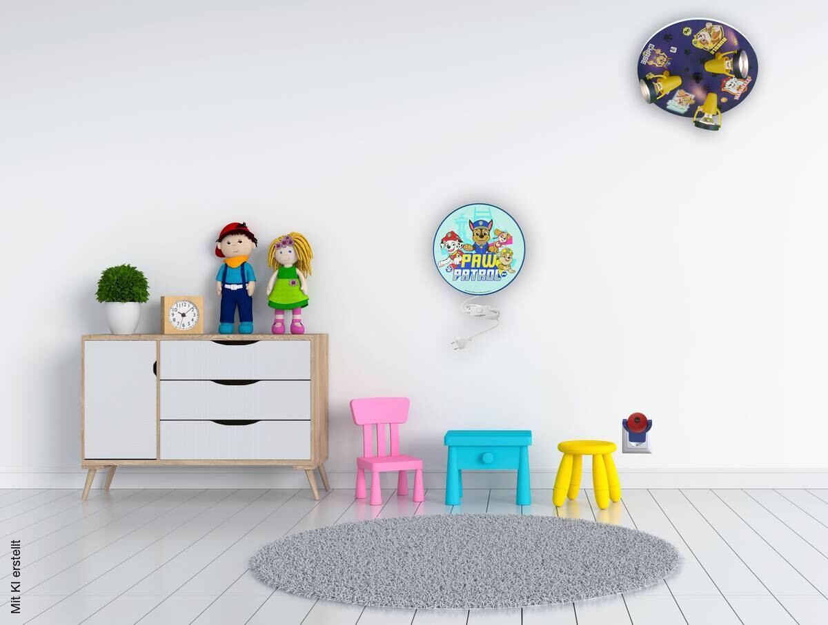 Niermann Strahler Paw Patrol dunkelblau gelb Kunststoff D: ca. 35 cm GU10 3 Brennstellen
