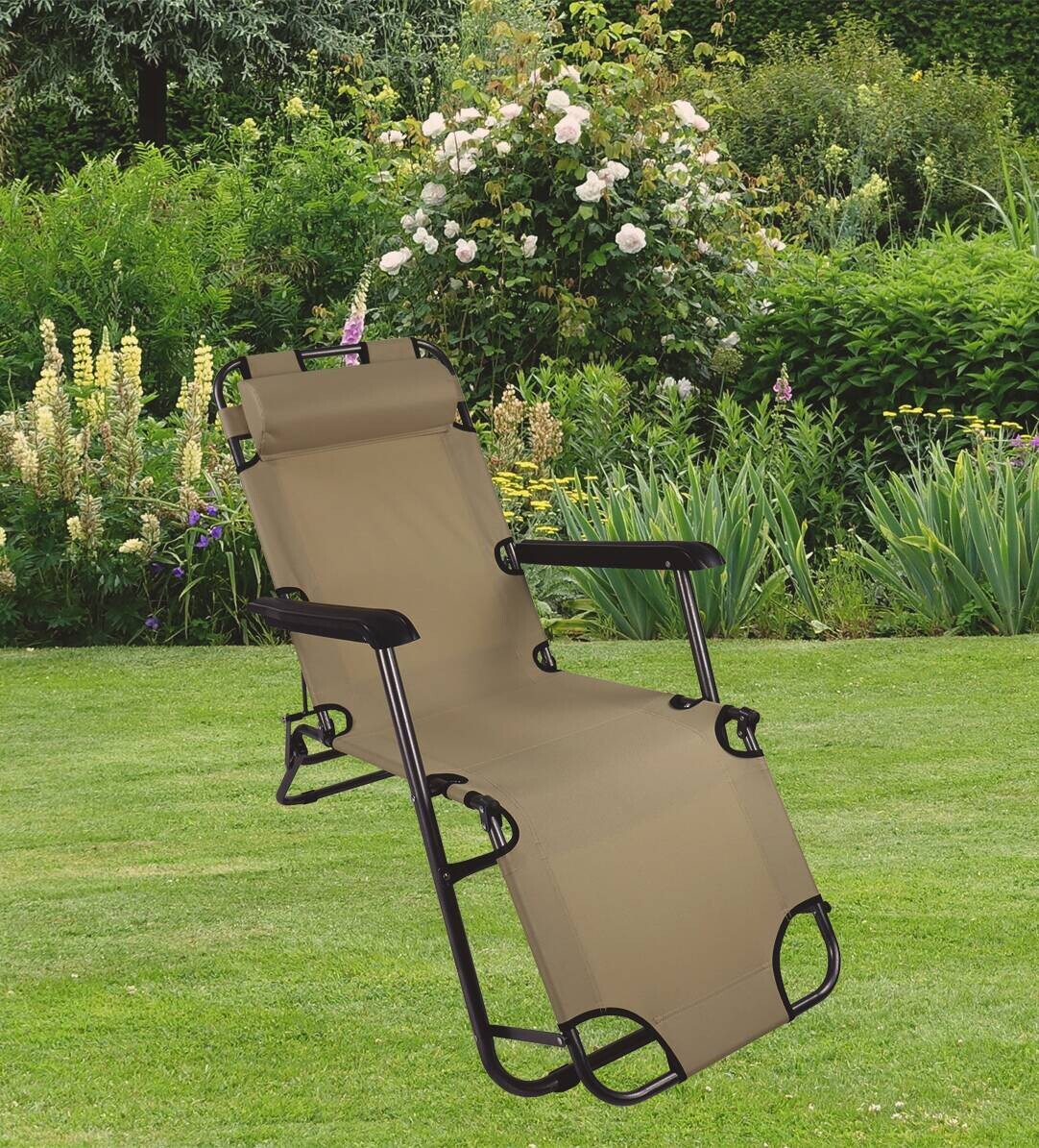 VCM Relaxliege Maltosa creme Textilene