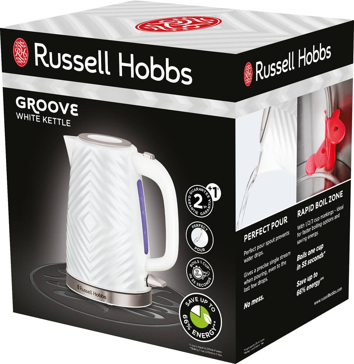 Russell Hobbs Edelstahl-Wasserkocher 26381-70 weiß Edelstahl Edelstahl B/H/T: ca. 22x24x17 cm ca. 1,7 l
