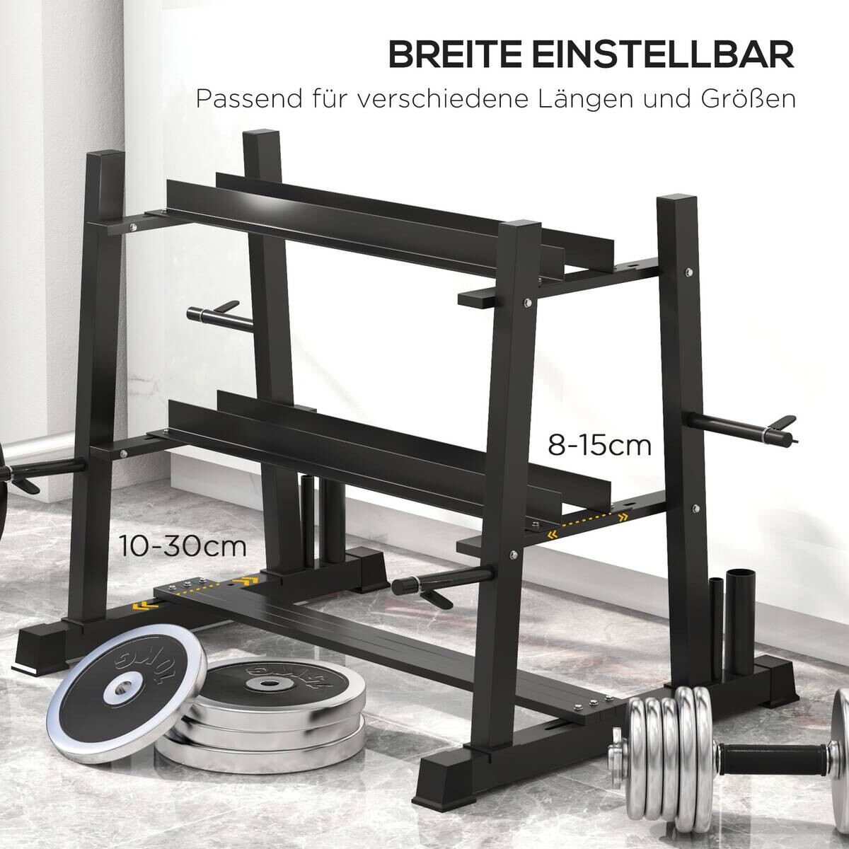 SPORTNOW Hantelständer schwarz Polypropylen B/H/L: ca. 75x131x80 cm