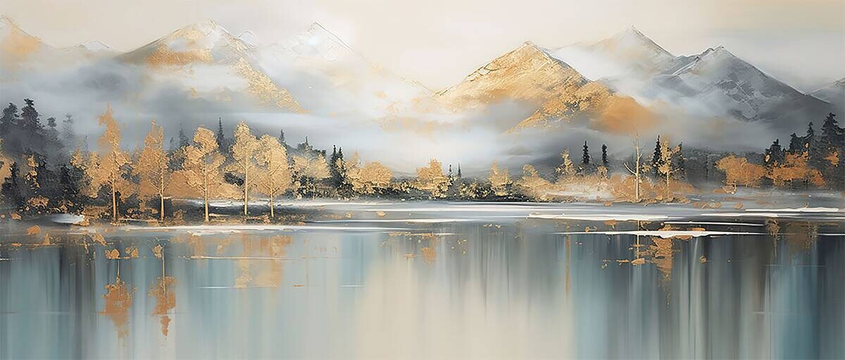 Keilrahmenbild See B/H: ca. 140x60 cm